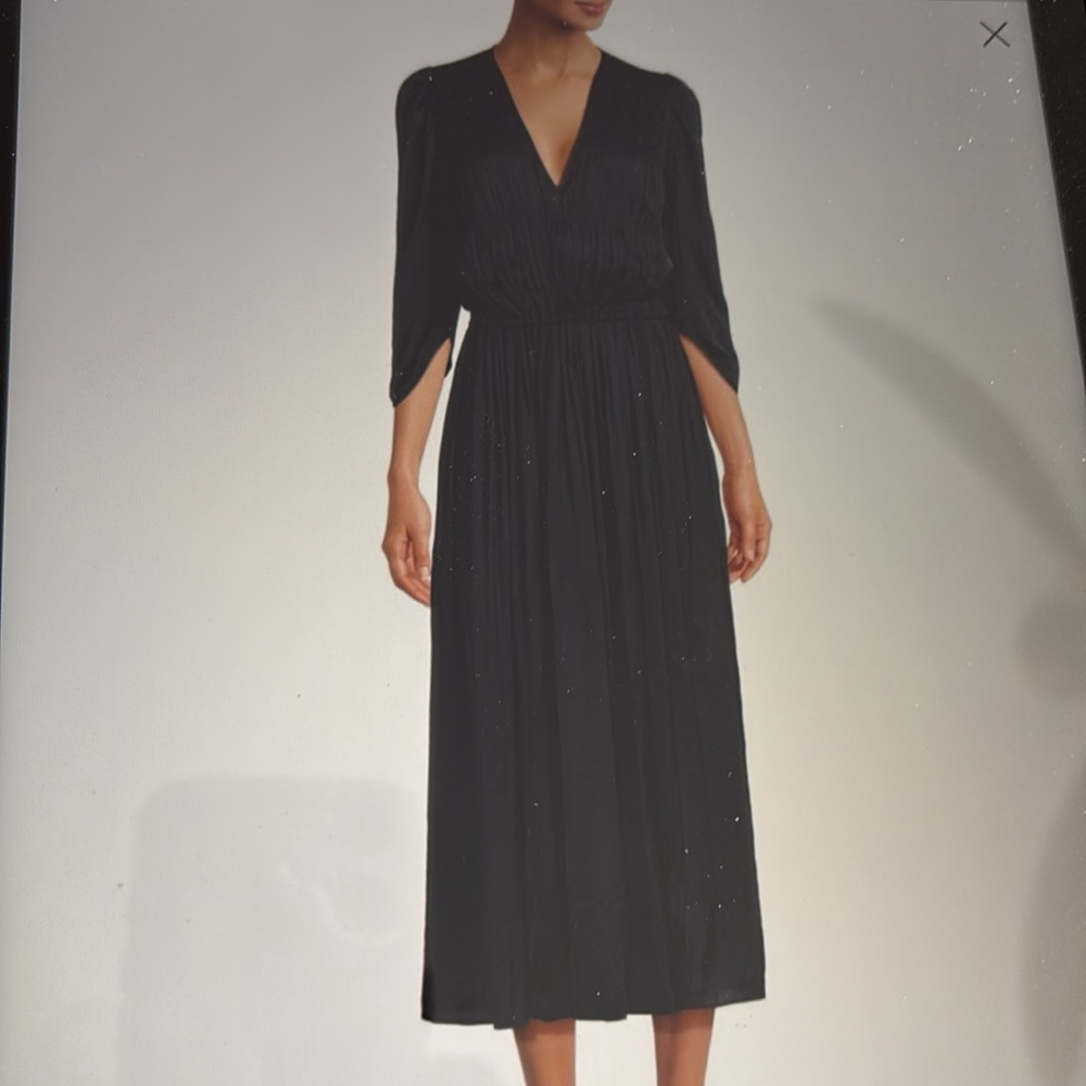 ZADIG & VOLTAIRE RYOKA RUCHED SATIN MIDI DRESS